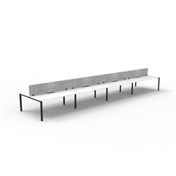 Rapidline Deluxe Infinity Desk Profile Leg Double Sided Grey Eco Screen 8 Ppl 4800mmW Wht/B