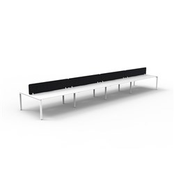 Rapidline Deluxe Infinity Desk Profile Leg Double Sided Black Eco Screen 8 Ppl 4800mmW Wht/W