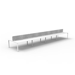 Rapidline Deluxe Infinity Desk Profile Leg Double Sided Grey Eco Screen 8 Ppl 6000mmW Wht/W
