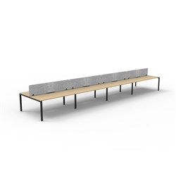 Rapidline Deluxe Infinity Desk Profile Leg Double Sided Grey Eco Screen 8 Ppl 7200mmW Oak/B