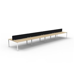 Rapidline Deluxe Infinity Desk Profile Leg Double Sided Black Eco Screen 8 Ppl 7200mmW Oak/W