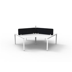Rapidline Deluxe Infinity 120 Degree Desk Profile Leg Black Eco Screen 3 Ppl 2866mmW Wht/W