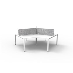 Rapidline Deluxe Infinity 120 Degree Desk Profile Leg Grey Eco Screen 3 Ppl 2866mmW Wht/W