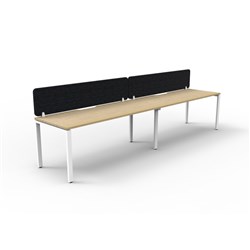 Rapidline Deluxe Infinity Desk Profile Leg Single Sided Black Eco Screen 2 Ppl 2400mmW Oak/W