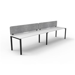 Rapidline Deluxe Infinity Desk Profile Leg Single Sided Grey Eco Screen 2 Ppl 2400mmW Wht/B