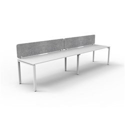 Rapidline Deluxe Infinity Desk Profile Leg Single Sided Grey Eco Screen 2 Ppl 2400mmW Wht/W