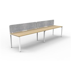 Rapidline Deluxe Infinity Desk Profile Leg Single Sided Grey Eco Screen 2 Ppl 3600mmW Oak/W