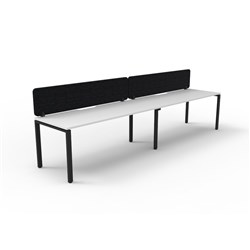 Rapidline Deluxe Infinity Desk Profile Leg Single Sided Black Eco Screen 2 Ppl 3600mmW Wht/B