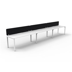 Rapidline Deluxe Infinity Desk Profile Leg Single Sided Black Eco Screen 3 Ppl 3600mmW Wht/W