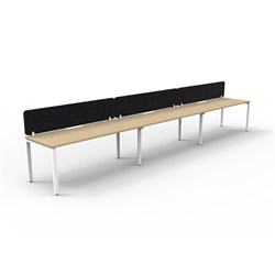Rapidline Deluxe Infinity Desk Profile Leg Single Sided Black Eco Screen 3 Ppl 4500mmW Oak/W