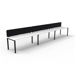 Rapidline Deluxe Infinity Desk Profile Leg Single Sided Black Eco Screen 3 Ppl 4500mmW Wht/B