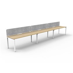 Rapidline Deluxe Infinity Desk Profile Leg Single Sided Grey Eco Screen 3 Ppl 5400mmW Oak/W
