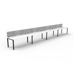 Rapidline Deluxe Infinity Desk Profile Leg Single Sided Grey Eco Screen 4 Ppl 6000mmW Wht/B