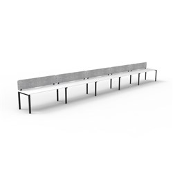 Rapidline Deluxe Infinity Desk Profile Leg Single Sided Grey Eco Screen 5 Ppl 7500mmW Wht/B
