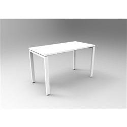 Rapidline Deluxe Steel Frame Table Profile Leg 1200W x 600D x 730mmH White Top White Frame