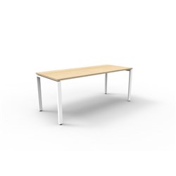 Rapidline Deluxe Steel Frame Table Profile Leg 1500W x 750D x 730mmH Oak Top White Frame