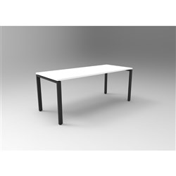 Rapidline Deluxe Steel Frame Table Profile Leg 1800W x 750D x 730mmH White Top Black Frame