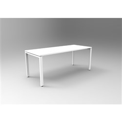 Rapidline Deluxe Steel Frame Table Profile Leg 1800W x 750D x 730mmH White Top White Frame