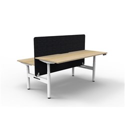 Rapidline HALO+ Back to Back Workstation Black Eco Screen 2 Person 1200mmW Oak/White