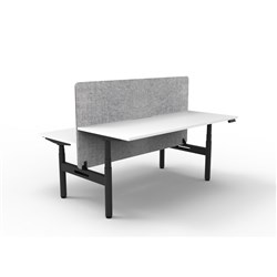Rapidline HALO+ Back to Back Workstation Grey Eco Screen 2 Person 1200mmW White/Black