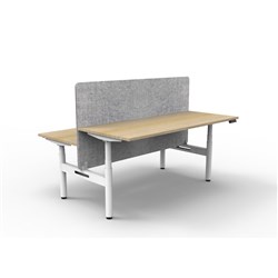 Rapidline HALO+ Back to Back Workstation Grey Eco Screen 2 Person 1500mmW Oak/White