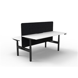 Rapidline HALO+ Back to Back Workstation Black Eco Screen 2 Person 1500mmW White/Black