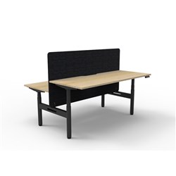 Rapidline HALO+ Back to Back Workstation Black Eco Screen 2 Person 1800mmW Oak/Black