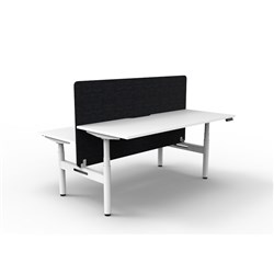 Rapidline HALO+ Back to Back Workstation Black Eco Screen 2 Person 1800mmW White/White
