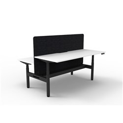 Rapidline HALO+ Back to Back Workstation Black Eco Screen + Tray 2 Person 1200mmW Wht/Blk