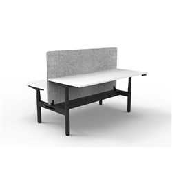 Rapidline HALO+ Back to Back Workstation Grey Eco Screen + Tray 2 Person 1500mmW Wht/Blk