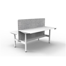 Rapidline HALO+ Back to Back Workstation Grey Eco Screen + Tray 2 Person 1500mmW Wht/Wht