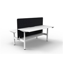 Rapidline HALO+ Back to Back Workstation Black Eco Screen + Tray 2 Person 1800mmW Wht/Wht