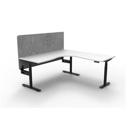 Rapidline HALO+ Corner Workstation Grey Eco Screen 1800/1500W x 1270mmH White/Blk