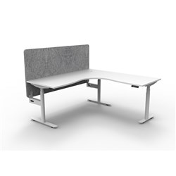 Rapidline HALO+ Corner Workstation Grey Eco Screen 1800/1500W x 1270mmH Wht/White