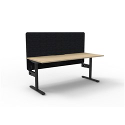 Rapidline Halo Static Single Sided Workstation Black Eco Screen 1200Wx750Dx730mmH Oak/B