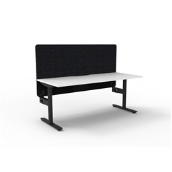 Rapidline Halo Static Single Sided Workstation Black Eco Screen 1200Wx750Dx730mmH Wht/B