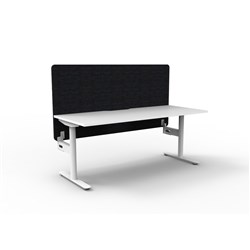 Rapidline Halo Static Single Sided Workstation Black Eco Screen 1800Wx750Dx730mmH Wht/W