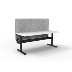 Rapidline Halo Static Single Sided Workstation Grey Eco Screen+Tray 1500W x 730mmH W/B