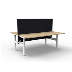 Rapidline Halo Static Back To Back Workstation Black Eco Screen 2 Person 1500W Oak/Wht