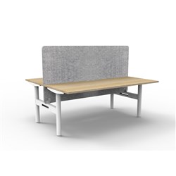 Rapidline Halo Static Back To Back Workstation Grey Eco Screen 2 Person 1500W Oak/Wht