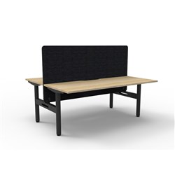 Rapidline Halo Static Back To Back Workstation Black Eco Screen 2 Person 1800W Oak/Blk