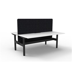 Rapidline Halo Static Back To Back Workstation Black Eco Screen+Tray 2 Person 1200W W/B