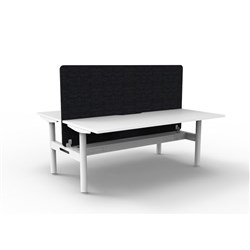 Rapidline Halo Static Back To Back Workstation Black Eco Screen+Tray 2 Person 1200W W/W