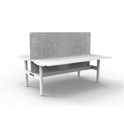 Rapidline Halo Static Back To Back Workstation Grey Eco Screen+Tray 2 Person 1200W W/W