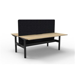 Rapidline Halo Static Back To Back Workstation Black Eco Screen+Tray 2 Person 1500W O/B