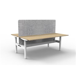 Rapidline Halo Static Back To Back Workstation Grey Eco Screen+Tray 2 Person 1500W O/W