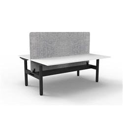 Rapidline Halo Static Back To Back Workstation Grey Eco Screen+Tray 2 Person 1800W W/B