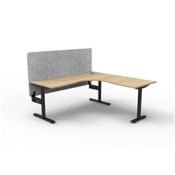 Rapidline Halo Static Corner Workstation Grey Eco Screen 1500/1500W x 750D x 730mmH O/B