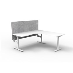 Rapidline Halo Static Corner Workstation Grey Eco Screen 1500/1500W x 750D x 730mmH W/W