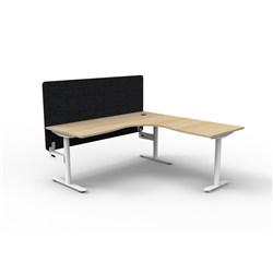 Rapidline Halo Static Corner Workstation Black Eco Screen 1800/1500W x 750D x 730mmH O/W